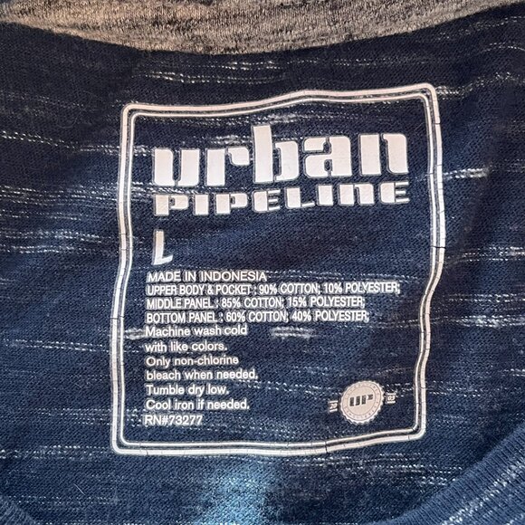 Urban Pipeline T-Shirt Short Sleeve Dark Blue Light Blue & Gray Size L Men's - Picture 3 of 3